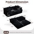 thumbnail image 5 of Vcatnet 81"x76" Convertible Sleeper Sofa Bed Cloud Corduroy Couch Floor Sofa Foldable Lounge Couch for Living Room, Bedroom, Black, 5 of 12