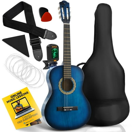 Pyle Classical Acoustic Guitar 36 Inch Junior Size Beginner Starter Kit Kids  Adults