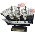 thumbnail image 1 of Hampton Nautical en Bois Constitution USS Grand Modèle Navire Ornement de Noël, 4", 1 of 2