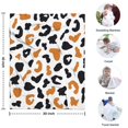 thumbnail image 4 of White and Orange Of Leopard Print Blanket,Comfortable Soft Flannel Throw Blanket,All Season,Warm Lightweight Blankets for Sofa Bed Couch Living Room Chair,30"x40", 4 of 4