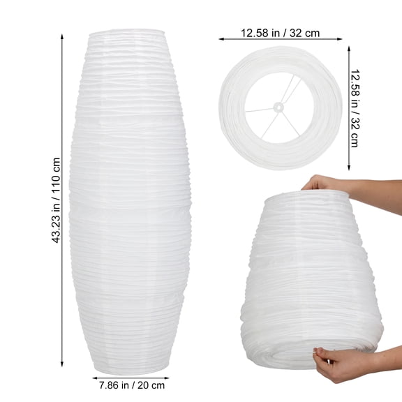 MERRYHAPY White Paper Lamp Shade for Floor Lamp with Iron Frame, Home Use, Easy to Install, Modern Design