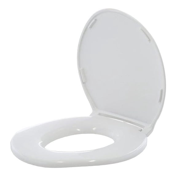 Big John Products 6W Big John 6-W Oversized Seat with Cover – for Round Or Elongated Toilet Bowls – Weight Capacity 800 Pounds – White, Large