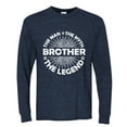thumbnail image 2 of Wild Bobby, Brother Man Myth Legend Funny Dad, Father's Day, Men Long Sleeve Shirt, Vintage Heather Navy, Small, 2 of 4