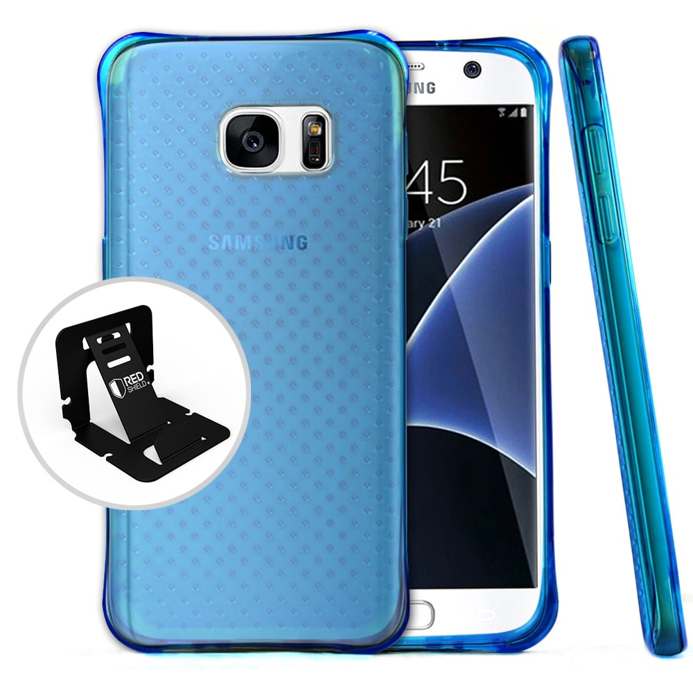 Samsung Galaxy S7 Case, Redshield [Blue] Durable Antishock Crystal Silicone Protective TPU Gel