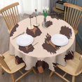 thumbnail image 3 of Beige and Brown Of Leopard Print Round Tablecloth 60"x60",Wrinkle Wipeable Table Cloth for Kitchen Dining Room Picnic Patio Party, 3 of 6
