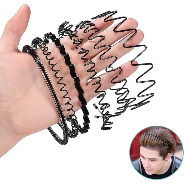 ⚡Men G-New 3pcs Metal Fashion Unisex Wavy Outdoor Sports Simple Elastic Headband Amazon.com : LERNOU Hair Band for Men Metal Headbands Wavy  main image 2
