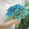 thumbnail image 4 of Blue Artificial Gypsophila Flower Bouquet 12 Stems Hand Bouquet Wedding Home Decoration Fake Flowers, 4 of 6