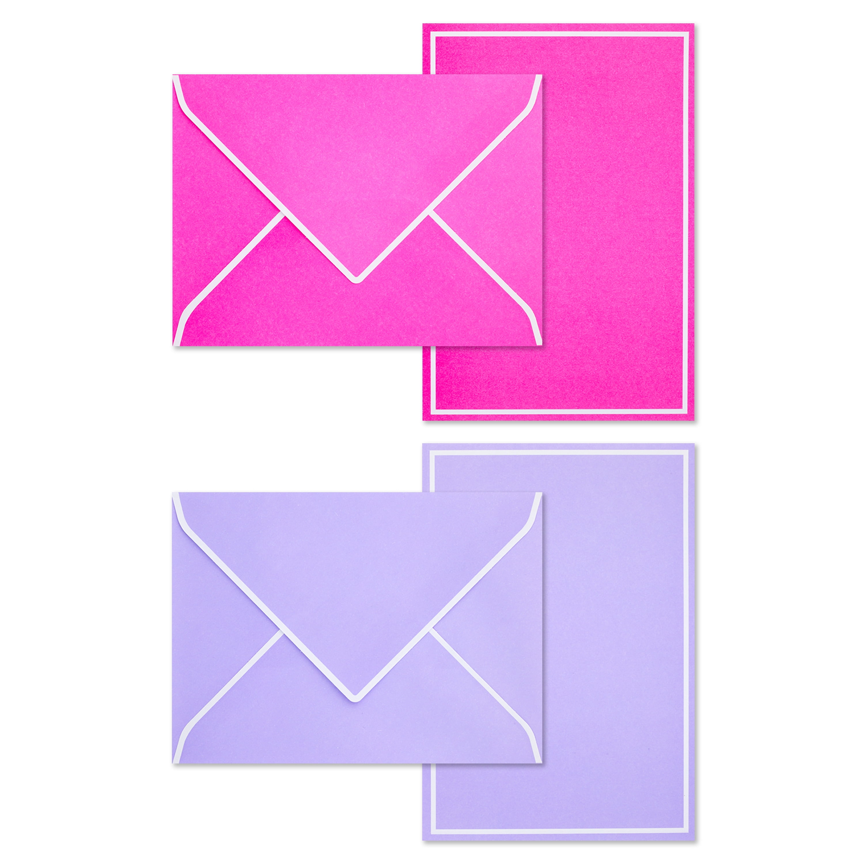 Hallmark Stationery Assorted Bright Colors Envelopes with 80 Sheets, Assorted Colors, 40 Count