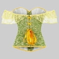 thumbnail image 4 of Women's Off-the-Shoulder Corset Top Ruffle Sleeve Sweetheart Neck Bustier Vintage Overbust Corset with Front Hook L, 4 of 5