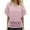 Pink, variant on Lenago Fashi Casual Women Solid Short Sleeve Batwing Sleeve Blouse V-Neck Loose Tops