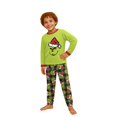 thumbnail image 1 of Moonsky Green Flannel Christmas Pajamas For Family Parent-child Warm Christmas Set Christmas Letter Printed Home Wear Pajamas Two-piece Mom Set Matching Christmas Pjs For Family 8 Years, 1 of 5
