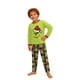 thumbnail image 1 of Moonsky Green Flannel Christmas Pajamas For Family Parent-child Warm Christmas Set Christmas Letter Printed Home Wear Pajamas Two-piece Mom Set Matching Christmas Pjs For Family 4 Years, 1 of 5