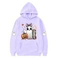 thumbnail image 4 of HAOTAGS Girls Halloween Hoodies Sweatshirt, with Pocket Winter Crewneck Graphic Pullover Tops Purple Size 8, 4 of 4