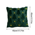 thumbnail image 3 of Christmas Throw Pillow Covers, Square Pillows Cover, Christmas Tree Throw Pillow Cover Decor, Throw Pillow Soft Plush Cushion Cover for Holiday Winter Home Sofa Bed Porch(18x18", without core), 3 of 6