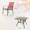 thumbnail image 6 of Sophia & William 5 Piece Patio Dining Set Patio Dining Table and 4 Red Textilene Chairs, 6 of 7
