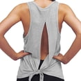 thumbnail image 3 of High Neck Workout Tank Tops for Women Sleeveless Summer Athletic Tank Tops Open Back T-Shirt Running Muscle Tank Yoga Shirts Stretch Gym Clothes (Grey,L), 3 of 7