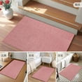 thumbnail image 6 of Peach Pink 2x3 Door Mat Rug, Farmhouse Burlap Solid Pink Color Modern Linen Texture Non-Skid Rubber Backing Large Rectangle Rugs - Living Room Bedroom Home Office, Indoor Floor Carpets Washable Rug, 6 of 9