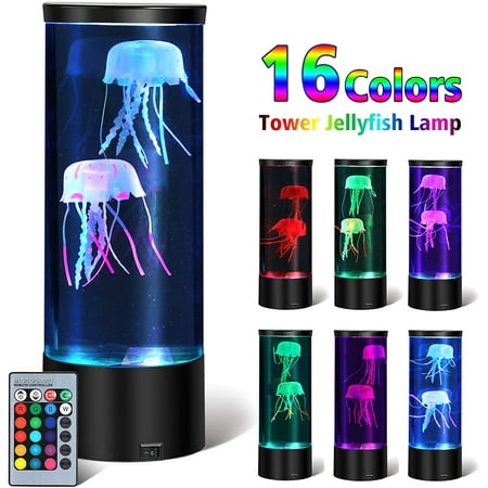 Jellyfish Lamp With Remote Control Rgb, Lava Lamp Table Tower