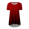 thumbnail image 4 of Patlollav Womans Summer Blouse Print Round-Neck Loose Short Pullover Sleeve Tops, 4 of 7