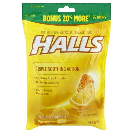 Mondelez Halls Couth Suppressant/Oral Anesthetic, 96 ea