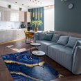 thumbnail image 3 of Classic Blue Marble Area Rug, Luxurious Blue Gold Ink Texture Indoor Non-Slip Kids Rugs, Machine Washable Breathable Durable Carpet for Living Room Bedroom Dining Room Office 5 x 6ft, 3 of 7