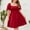 Red #1, variant on MIANHT Casual Dresses for Women Trendy Solid Color Drop Shoulder Mini Dress Classy Slim Fit Short Sleeve Party Dress Black L
