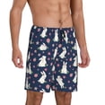 thumbnail image 2 of Sikiie Rabbit And Flower Mens Pajama Shorts, Lightweight Lounge Pant with Pockets Soft Sleep Pj Shorts for MenXX-Large, 2 of 6