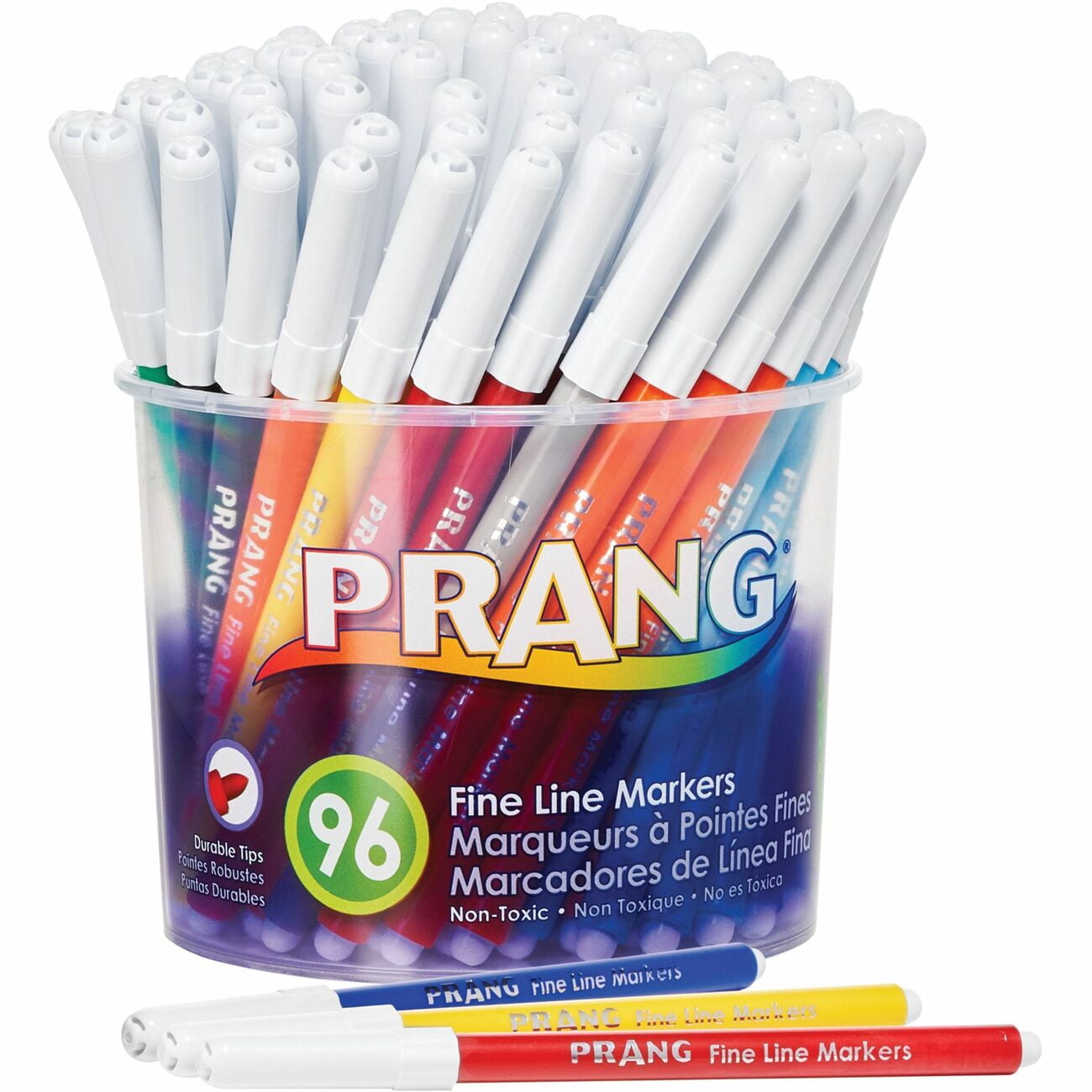Prang Fine Line Classic Markers Set Fine Marker Point - 2.75 mm Marker Point Size - Black, Blue, Brown, Gray, Green, Light Blue, Light Green, Orange, Pink, Purple, Red, ... - 96 / Set