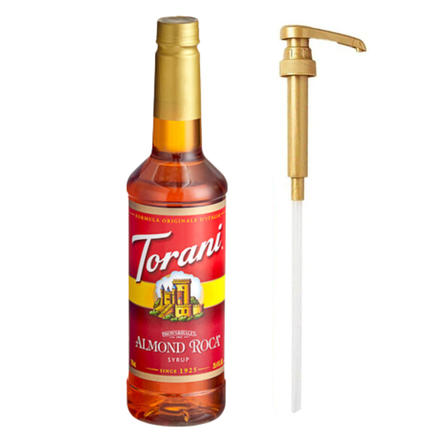Torani Sirop Aromatisé Amande Roca Plastique 750 ml Pompe Doseuse Bonus