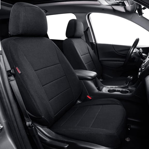 coverdream Silverado Seat Covers for (CrewCab) Chevy Silverado & GMC Sierra 1500(2019-2026) and 2500HD/3500HD(2020-2026),No Rear Seat Storage - Polyester Auto Seat Covers(Full Set,Black)