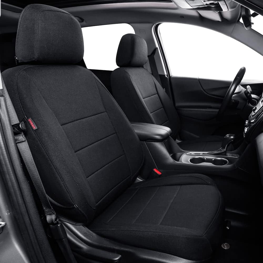 coverdream Silverado Seat Covers for 2019-2026 Chevy Silverado 1500 & GMC Sierra 1500 and 2500HD/3500HD(2020-2026)CrewCab,No Rear Seat Storage - Polyester Auto Seat Covers(Full Set,Black)
