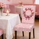 thumbnail image 1 of Funda para silla de comedor rosa | Funda elástica de poliéster con hebilla elástica | Protector lavable para silla de día, ideal para el hogar, la oficina y la mesa, 1 of 6