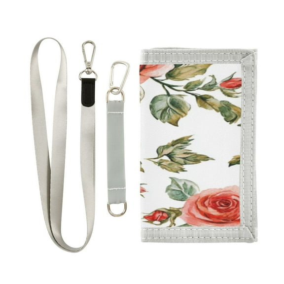 Cloth Purse Boys' Novelty Wallets Girls' Novelty Wallets Men's Wallets Women's Wallets Card Wallet Cash Wallet Student ID Bag Coin Wallet Pretty Red Roses3