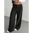 thumbnail image 6 of Deago Corduroy Pants for Women Casual Mid Waist Wide Leg Pants Loose Comfy Trousers with Pockets (Black, S), 6 of 9