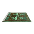 thumbnail image 2 of Ahgly Company Machine Washable Indoor Round Persian Turquoise Blue Traditional Area Rugs, 3' Round, 2 of 4