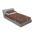 thumbnail image 3 of Ambesonne Tribal Fitted Sheet & Pillow Sham Set, Aboriginal Cave, Queen, Orange and Black, 3 of 3