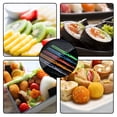 thumbnail image 4 of Ounissouiy Paquete de 80 tenedores para pasteles de frutas con asa, palillos portátiles para comida, postres, tenedores para comer, vajilla para Mostrada Vistoso, 4 of 6