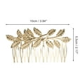 thumbnail image 2 of Unique Bargains 1 Pc Women's Portable Leaves Side Comb for Parties Gold Tone Alloy, 2 of 4