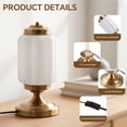 thumbnail image 3 of SUNMORY Gold Table Lamps with White Glass Shade, Elegant Brass Base Desk Lamp, Warm 2700K Ambient Light for Bedroom, Living Room, Nightstand, Entryway, Classic Home Decor, 3 of 11