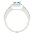 thumbnail image 4 of 2.5ct Radiant Cut Blue Natural Aquamarine 14k White Gold Engraving Statement Bridal Wedding Solitaire Designer Ring Size 3.75, 4 of 7