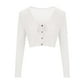 thumbnail image 5 of Tops de verano,Cárdigan corto para mujer, cuello en V, cierre de cordones, manga larga, poliéster, ropa informal para estar en casa, sopatenor, 5 of 8