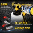 thumbnail image 4 of Cordless Paint Sprayer with Battery 2 of 4000mAh, 5 Nozzles & 3 Adjustable Spray Modes, Spray Paint Gun with 1400ML Container, Handheld Paint Sprayer for House Painting Furniture Cabinets Fence Wall, 4 of 7