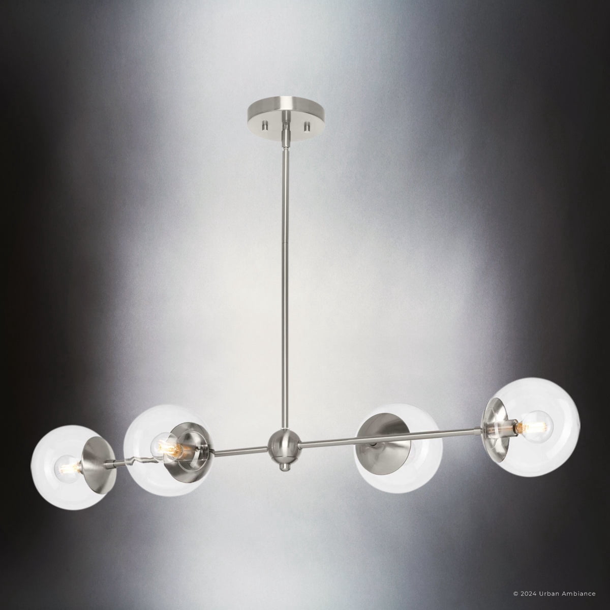 Luxury Minimalist Chandelier, Brushed Nickel, UHP4450