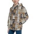 thumbnail image 2 of Picia Cartoon Bear Pattern Youth Hoodie - Warm Pullover Sweatshirt with Kangaroo Pocket, Ideal for Boys and Girls-Small, 2 of 6
