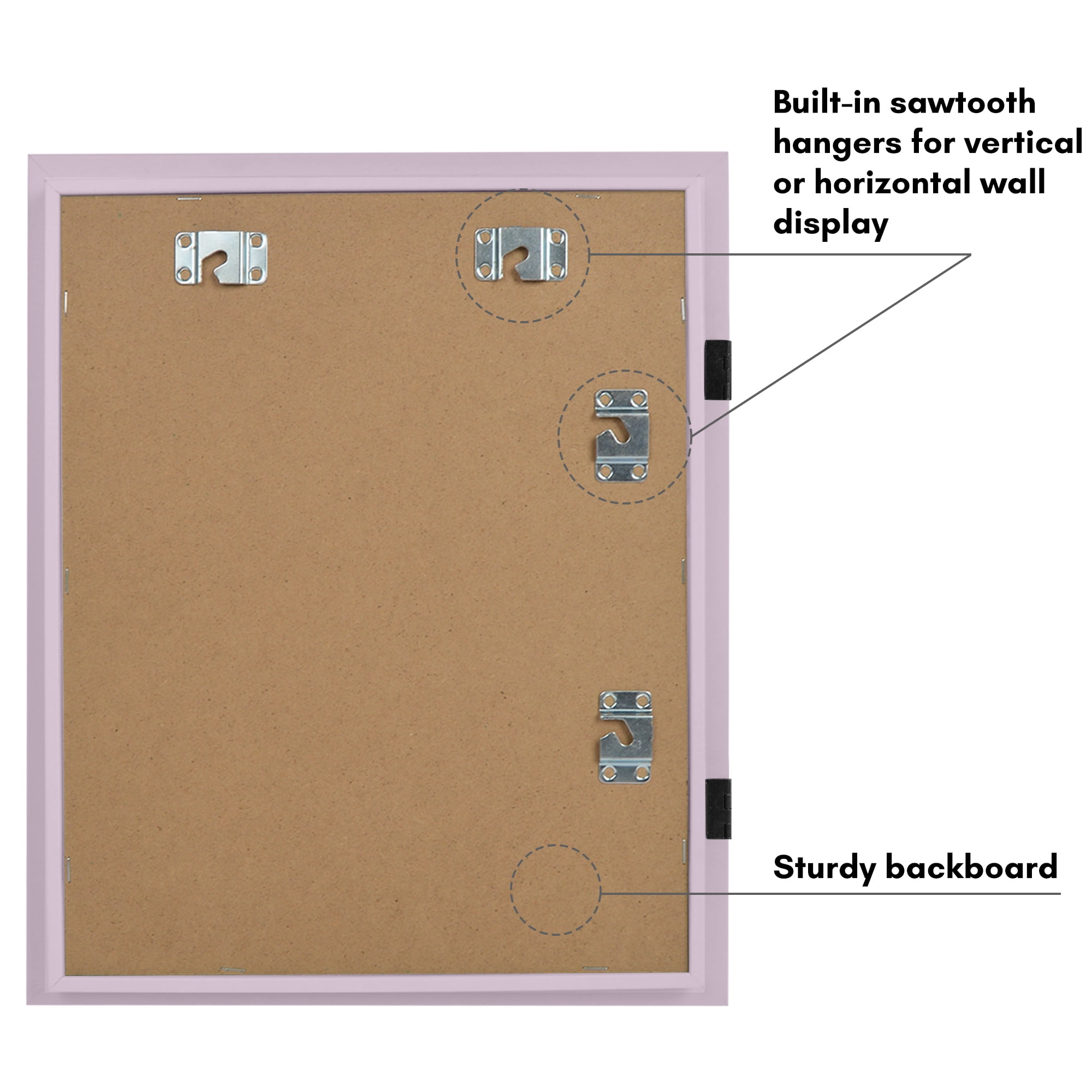 Americanflat 10x12.5 Kids Art Frame with 8.5x11 Mat Holds 100 Art Pieces Magnetic Letter Size Display Mini - Lilac