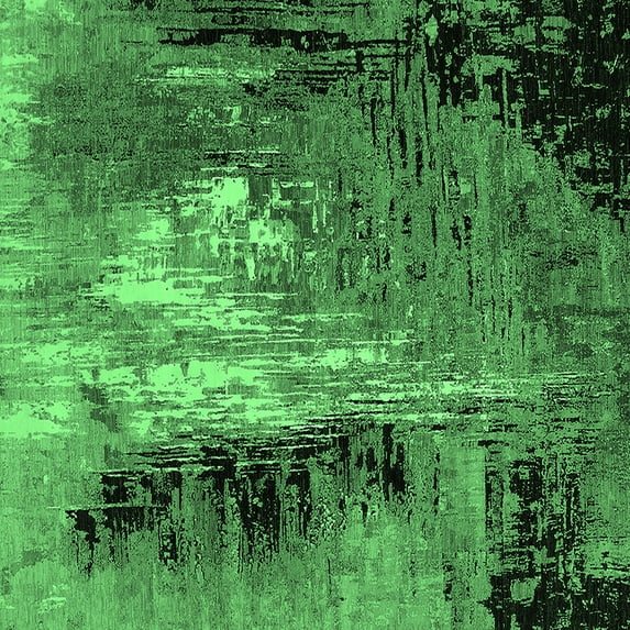 Ahgly Company Indoor Square Oriental Emerald Green Industrial Area Rugs, 6' Square