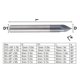 thumbnail image 3 of Chamfer End Mill 3 Flute 60 Milling Cutter Tungsten Steel CNC Carving Polishing Router BitD6 x 60 x 50L, 3 of 5