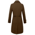 thumbnail image 5 of KeShDi Trench Coat for Men Double Breasted Lapel Long Sleeve Jacket Brown S, 5 of 7