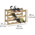 thumbnail image 2 of Soporte para vino de nogal, bambú natural y madera de nogal para almacenar 12 botellas de vino, diseño con acabado de aceite de roble que ahorra espacio, adecuado para exhibición independiente en la, 2 of 5