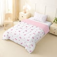 thumbnail image 2 of jejeloiu Kawaii Bow Tie Twin Comforter Sets,White Pink Bedding Set For Girls Teens Reversible 2-Piece, 2 of 7